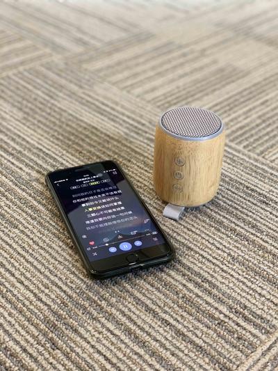 TWS Mini Portable Bluetooth speaker cylinder combine with wooden and cloth shell